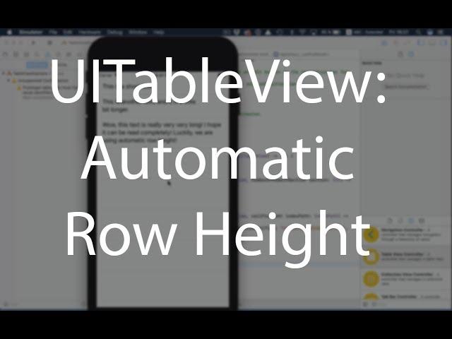 UITableView - Automatic Row Height (Xcode 9, iOS 11)