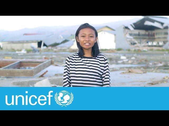 After Indonesia's earthquake, Sophia goes to school in a tent | UNICEF