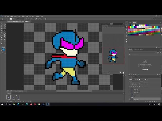 Sparckman -  Walking Cycle Pixel Art Animation (3 frames)