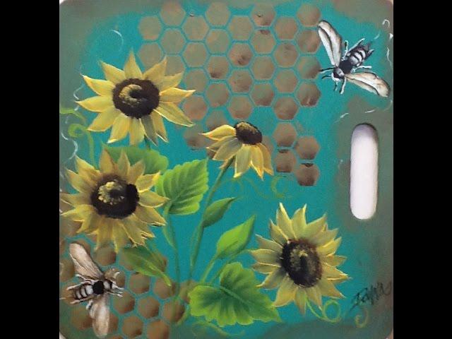 Learn to Paint - Lessons with Donna 2015-02 Sunflowers and Bees