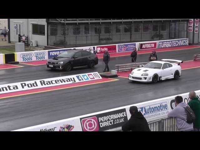 2016 Subaru WRX STi vs 800bhp Toyota Supra Turbo - 1/4 Mile Drag Race