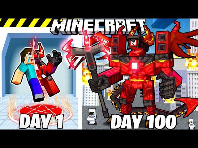 I Survived 100 Days as a DEMON TITAN in Minecraft!