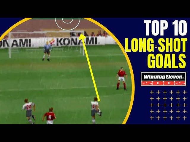 Top 10 long shot goals | Winning Eleven 2002 | PS1