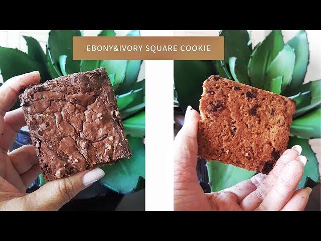 Ebony & Ivory Square Cookie | Butter cookie and Brownie Batter Cookie - 2 in 1