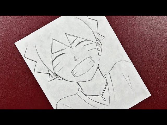 Easy anime drawing | How to draw boruto uzumaki step-by-step