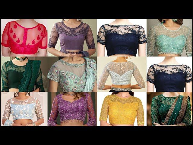 Stunning Net Blouse Designs 2024 | Top 40 Trending Net Blouse Design | Net Blouse Design Images