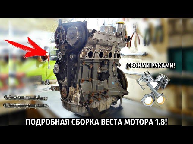 РЕМОНТ МОТОРА LADA VESTA 1.8 ПОДРОБНО!СВОИМИ РУКАМИ!КАПИТАЛКА!СБОРКА 2021.