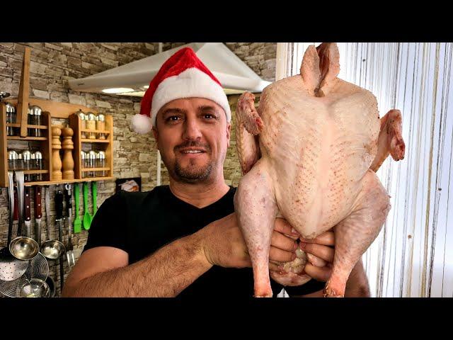 Festive, New Year's Eve turkey in the oven. ENG SUB