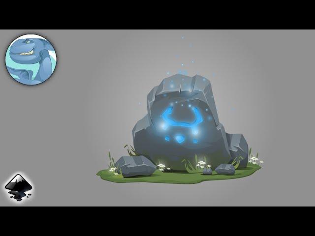 Magic stone - Inkscape art - Process of creation