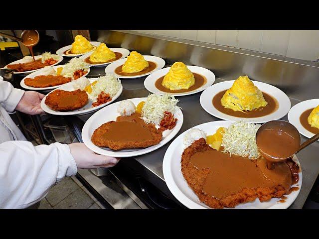 Amazing! Handmade pork cutlet and whirlwind omelet made by young brothers. / Korean street food