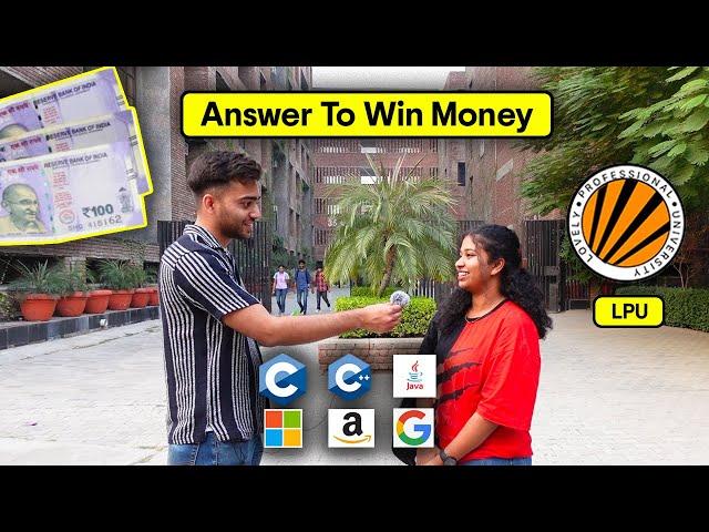 Can LPU Students Answer These Easy Coding Questions For Money? ₹ 