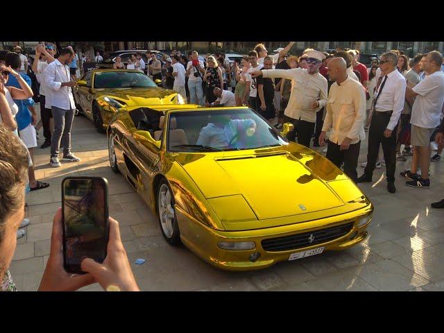 Billionaires Arab Sheikhs Arriving Casino de Monaco with 24k Gold Supercars!! Carspotting 2024