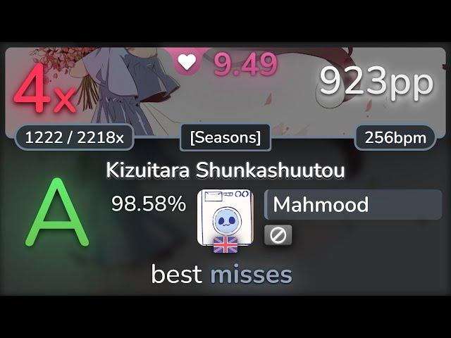 9.5⭐ Mahmood | Camellia feat. Nanahira - Kizuitara Shunkashuutou [Seasons] 98.58% | 923pp 4 - osu!