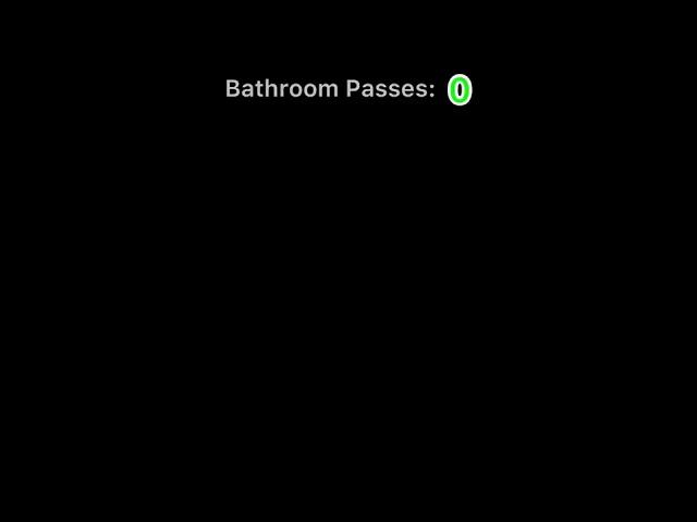 POV Everyone gets a certain amount of bathroom passes to use…