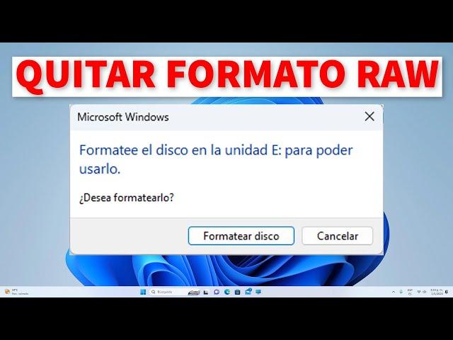 Quitar Formato RAW en Disco Duro, Memoria USB y Tarjeta SD 2023