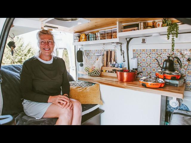 She Self Converted a High Roof Ford Transit Camper Van