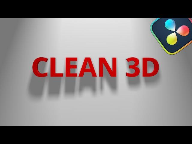 CLEAN 3D Titles WITH SHADOWS for Free in DaVinci Resolve