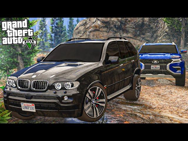 РЕАЛЬНЫЕ ПАЦАНЫ В GTA 5 - ЗАСТРЯЛ В ГРЯЗИ НА BMW X5 И НИВЕ! ПОПАЛИ ПОД ДОЖДЬ ПОСЛЕ РЫБАЛКИ! ВОТЕР