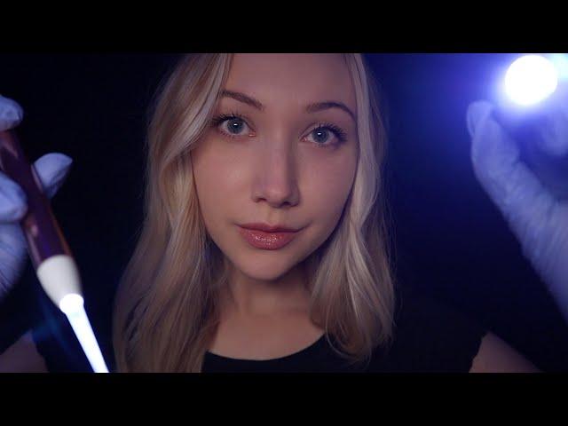 ASMR Cranial Nerve Exam in the DARK (lots of bright light triggers)️