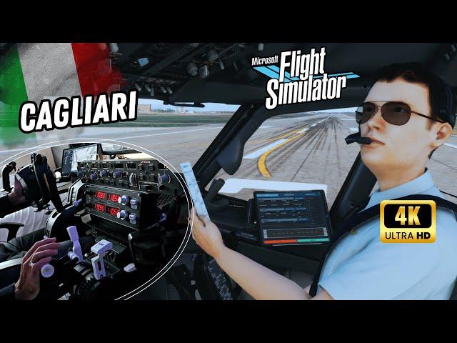 Flight Simulator [4K] BeyondATC | Takeoff Cagliari-Elmas Airport | INSANE REALISM | BOEING 737-800