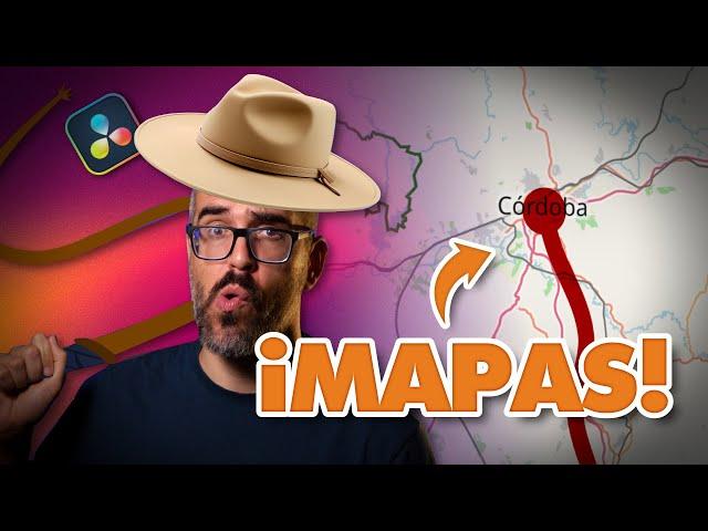 Cómo ANIMAR TRAZOS en MAPAS en DAVINCI RESOLVE [y en 3D]️