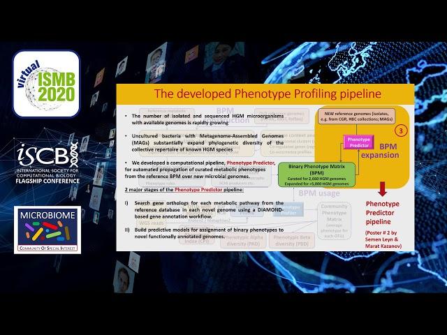 Phenotypic characterization of complex microbial...- Dmitry Rodionov - MICROBIOME - ISMB 2020
