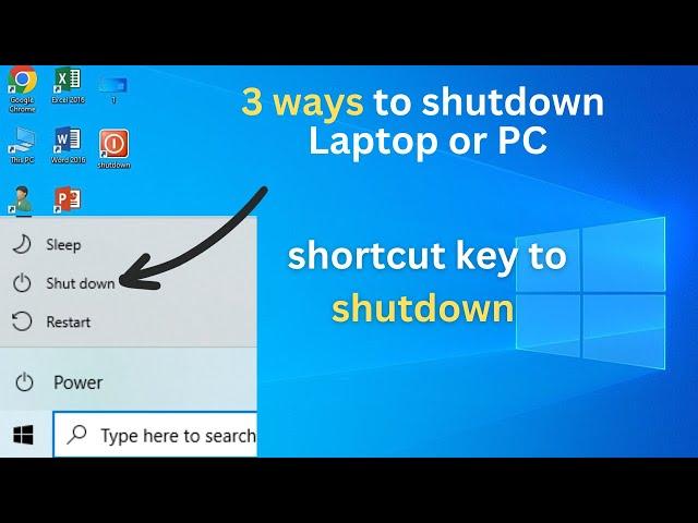 How to shutdown  laptop | 3 ways to shutdown  | Shortcut key to shutdown