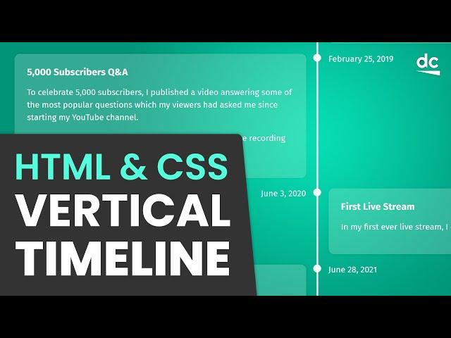 How to Create a Vertical Timeline - HTML & CSS Tutorial