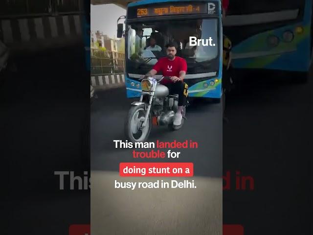 His bike was scrapped after he was caught performing zig-zag stunts in front of a DTC bus in Delhi.