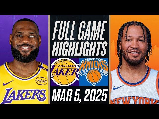 LAKERS vs KNICKS FULL GAME HIGHLIGHTS | March 5, 2025 | NBA Full Game Highlights Today 2K25