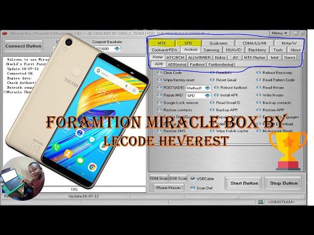 COMMENT UTILISER MIRACLE BOX : FORMATION VIDEO 02 : MTK & SPD