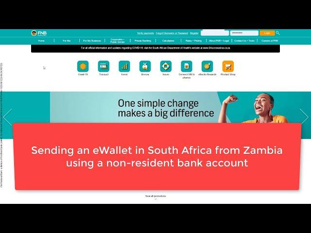 Sending a South African ewallet From Outside South Africa Using a Non Reisdent Bank Account