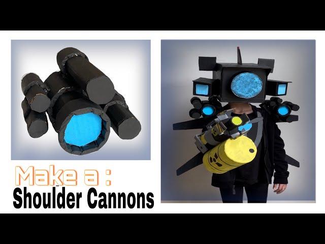 DIY | How to Make a Titan Cameraman shoulder cannons out of cardboard #cosplaycraft #skibiditoilet