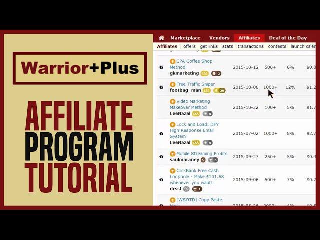 Warrior Plus Affiliate Program | Step By Step Tutorial In 2022