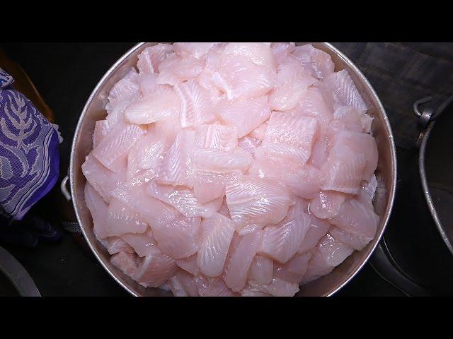 Frozen Fish Recipe Making for 300 People | Special Party Recipe street food