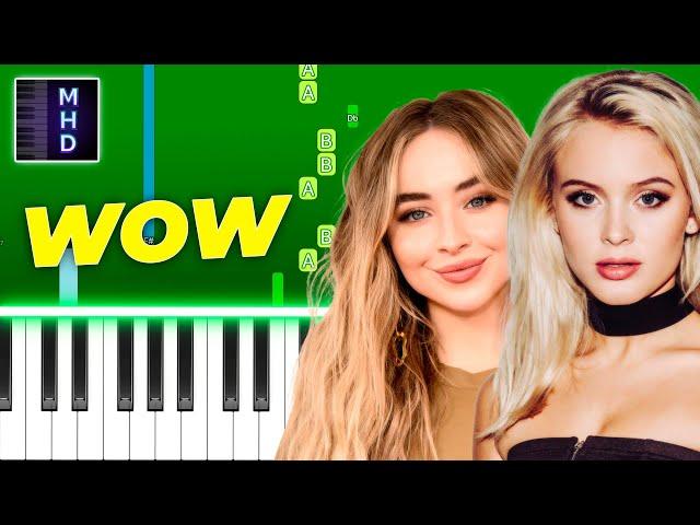 Zara Larsson, Sabrina Carpenter - WOW (Remix) (Easy Piano Tutorial)