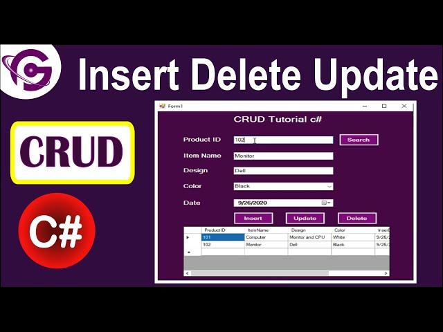 Complete CRUD Operation in C# With SQL | Insert Delete Update Search in SQL using ConnectionString