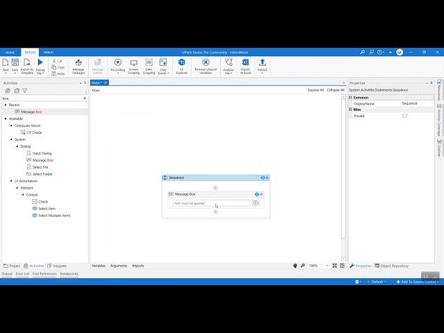 UiPath Learning | RPA | Session1 - Hello World