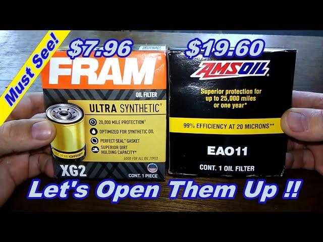 Fram Ultra XG2 Oil Filter Cut Open vs. Amsoil EAO11 Oil Filter Cut Open Oil Filter Review