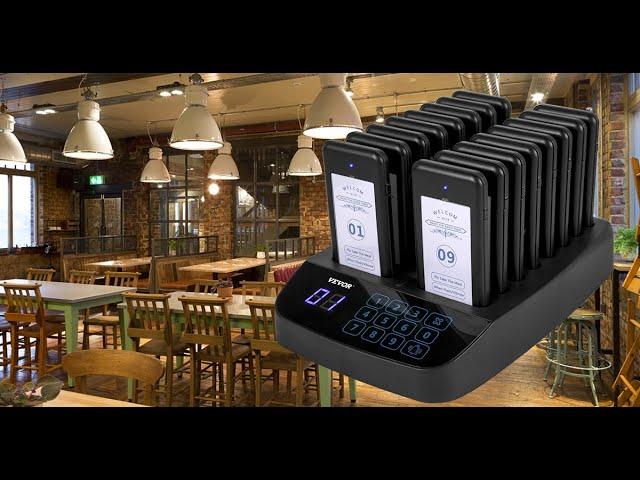 VEVOR Restaurant Wireless Guest Paging System 16 Beepers Queuing Calling Pagers