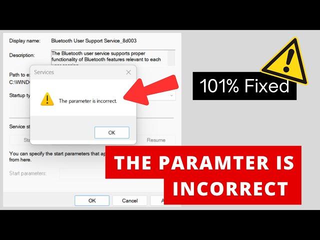 The Parameter is Incorrect in windows 11/10  | How to Fix Parameter Incorrect Bluetooth 