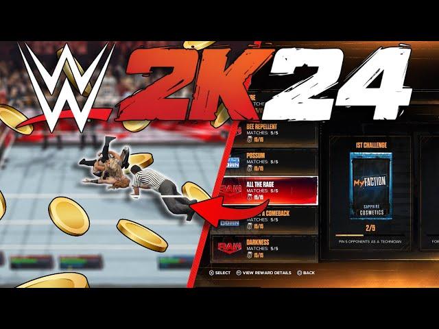 16K MFP Per Hour !!! *NEW* Mfp Coin Method | WWE 2K24 MyFaction Gameplay