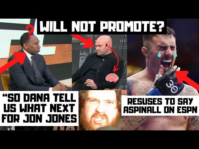 Dana White WONT SAY Tom Aspinall's NAME on ESPN? Jones vs Pereira? COMMENTS ROAST HIM!