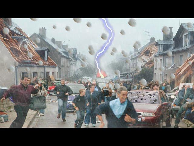 Tragedy in Italy! Sky suddenly drops millions of ice balls in Pinerolo, vehicles buried