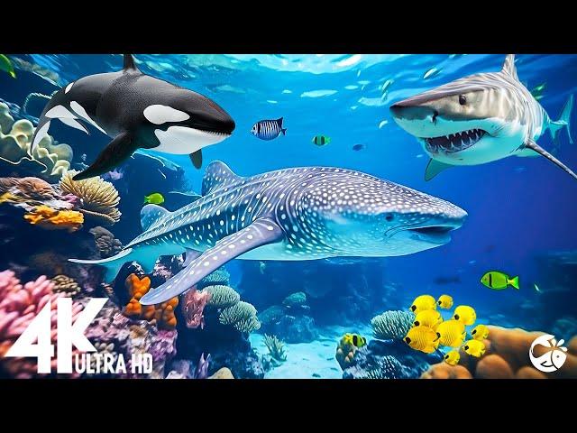 Aquarium 4K VIDEO (ULTRA HD)  Beautiful Coral Reef Fish - Relaxing Sleep Meditation Music #17