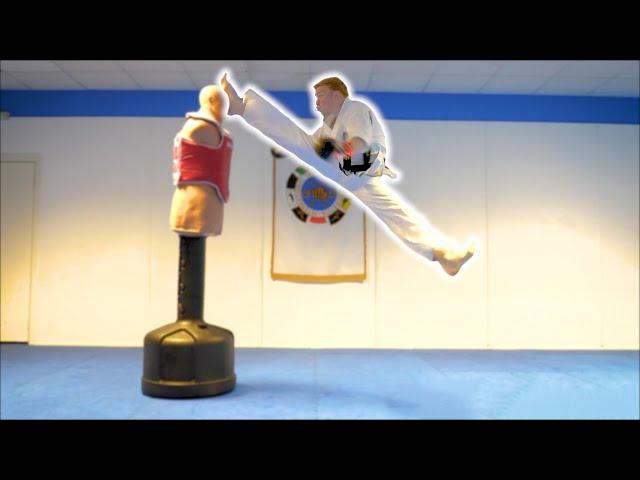 Taekwondo Training on the BOB XL | Martial Arts Kicking Sampler | Ginger Ninja Trickster