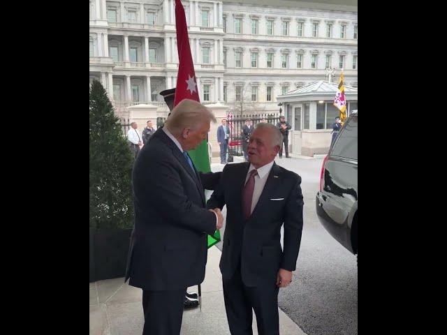 US President Donald Trump welcomes the King Abdullah II of Jordan to the White House