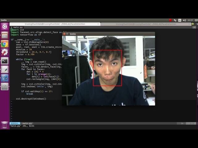 Real time face detection using MTCNN (on GPU)