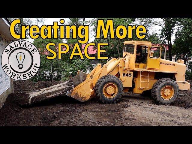 Moving Concrete Pads with an OLD Wheel Loader ~ Part 8 ~ Rebuilding of "The Salvage Cave"