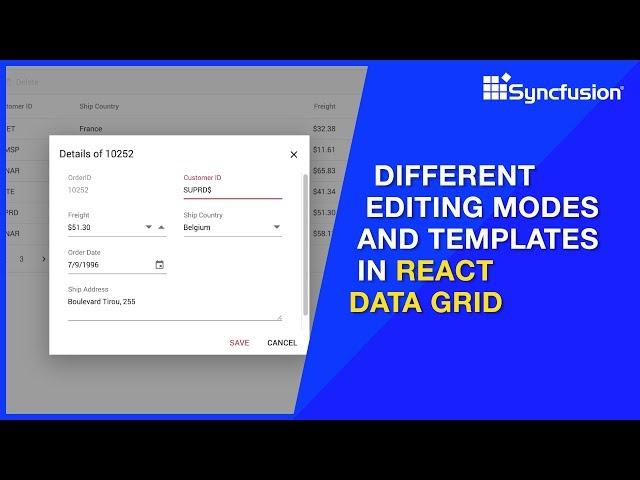 Different Editing Modes and Templates in React DataGrid